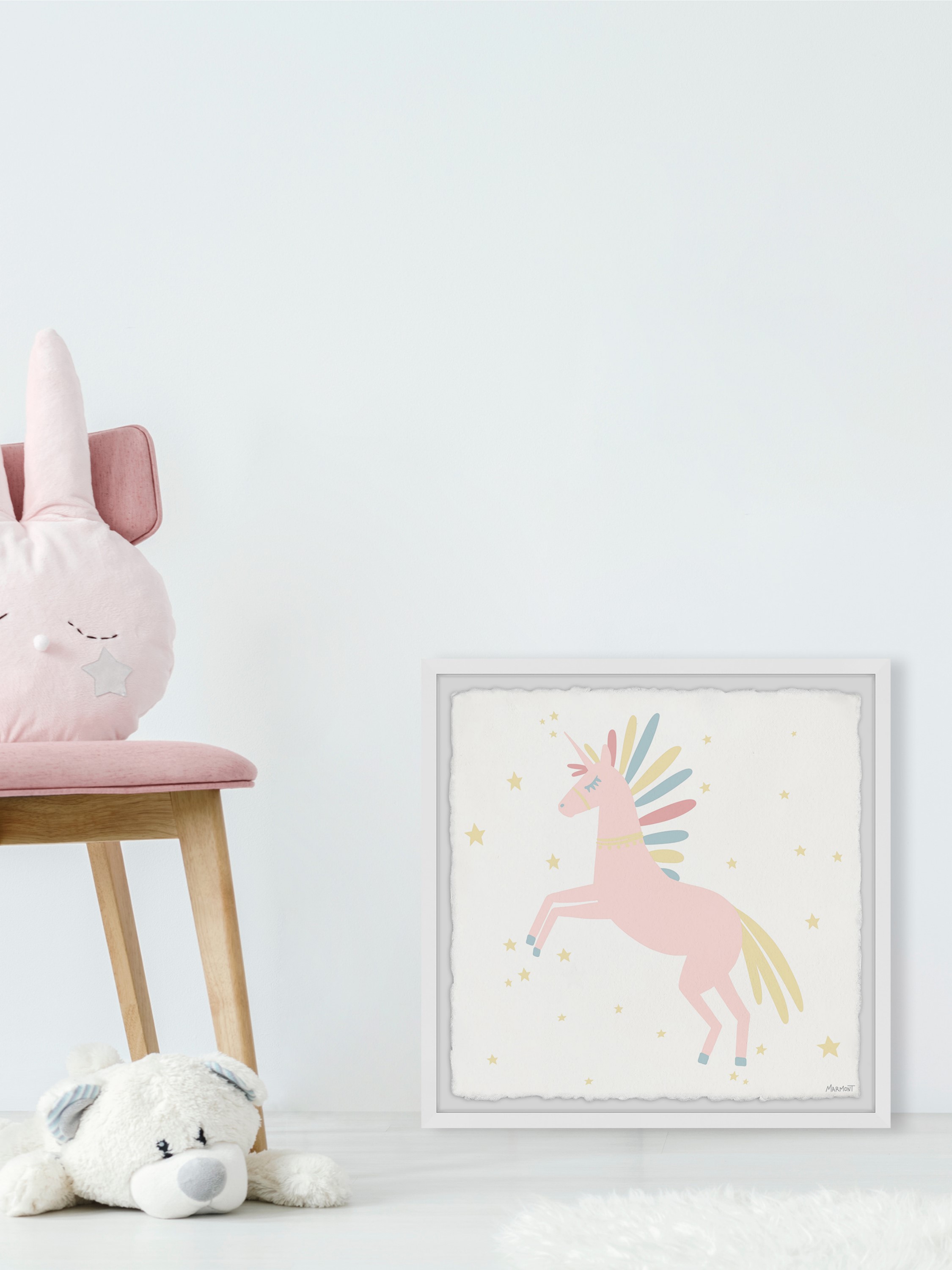 Marmont Hill Prancing Unicorn Framed Wall Art