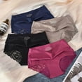 thumbnail image 4 of Seductiva Women's Seamless Underwear Women's Ice Silk Mid Rise Seamless Lace Cotton Crotch Sexy Breathable Large Size Briefs Soft Strech Ladies Breathable, 4 of 4