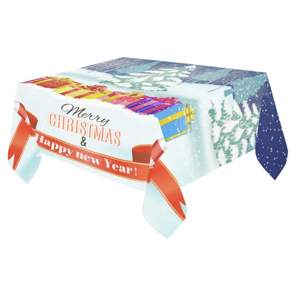 MYPOP Merry Christmas Winter Snowflake Tablecloth Sets 52x70 Inches