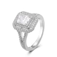 thumbnail image 5 of solitaire jewels 2.5CT Radiant Moissanite Double Halo Engagement Ring For Women, 10K White Gold, 5 of 8