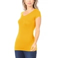 thumbnail image 3 of Moa Collection Women Casual Solid V-Neck Short Sleeve Basic T-Shirt Top, 3 of 4