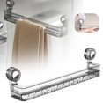 thumbnail image 1 of 1PC Non Perforated Wall Mounted Suction Cup Retractable Slipper Rack 2 In 1 Wall Mounted Slippers Towel Pole Wall Mounted Slippers Towel Pole Wall Mounted Adjustable Towel Rack Gray, 1 of 8