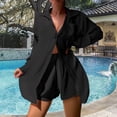thumbnail image 1 of Conjunto de 3 piezas para la playa traje de baño de manga larga cubierta de traje de baño atuendos de verano para mujeres FLhrweasw Para estrenar, 1 of 7