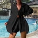 thumbnail image 4 of Blusa Trajes de playa de 2 piezas traje de baño de manga larga cubrir trajes de verano para mujeres Ygjytge Negro T M para Mujer, 4 of 7