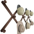 thumbnail image 6 of Large Hat Rack for Wall, Wooden Accordion Wall Hanger, Modern, Expandable Coat Hooks, Hat Display Rack for Home, Office, and Studio, 11 Peg, White, 6 of 9