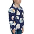thumbnail image 3 of Picia Mom And Baby Owls Pattern Youth Hoodie - Warm Pullover Sweatshirt with Kangaroo Pocket, Ideal for Boys and Girls-Small, 3 of 6