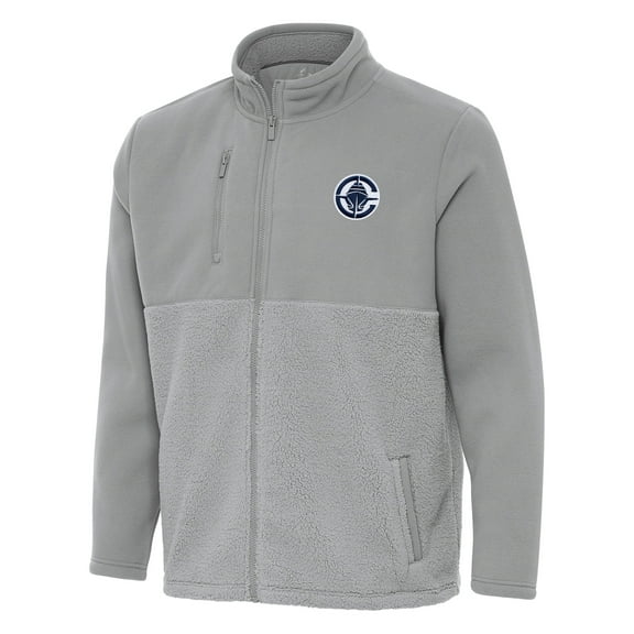 Men's Antigua Gray LA Clippers Daily Fused Full-Zip Jacket