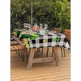 thumbnail image 2 of Outdoor Tablecloth with Umbrella Hole and Zipper, St. Patrick's Day Rectangle Table Cloth 60x84 Inch Waterproof Tablecloth, Gnomes Shamrocks Gold Coin Buffalo Plaid Picnic Table Cover for Patio, 2 of 7