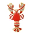 thumbnail image 1 of Broche Homard en Cristal Réaliste en Forme d'Animal Accessoire de Costume (Rouge), 1 of 5