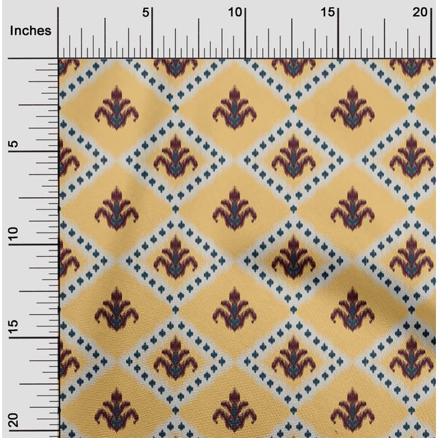 oneOone Cotton Flex Fabric Argyle Ikat Print Fabric BTY 40 Inch Wide