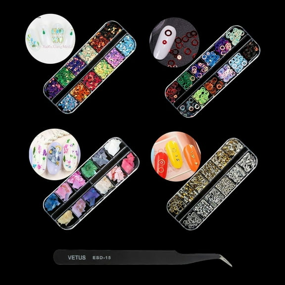 Milue Nail Art Studs 3D Nail Art Decorations Seashell Piece Nail Art Studs Nail Pearl