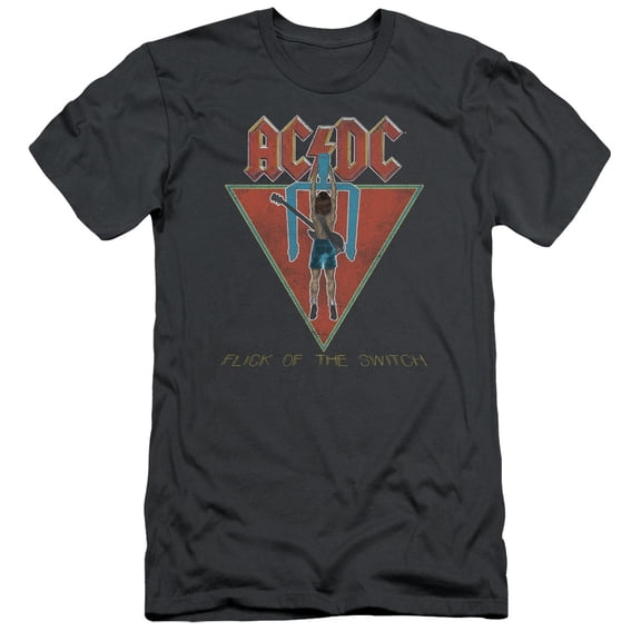Men's AC/DC Flick Of The Switch Slim Fit T-shirt Small Grey