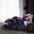 thumbnail image 3 of Bebejan Deep Purple Garden 5 Piece Comforter Set, King, 100% Cotton Sateen, Reversible, All Season, Cozy Comfort, 3 of 10