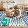 thumbnail image 4 of ODIKA 5'x7' Cream Denim Geometric Stripe Design Washable Area Rug Bold Handwoven Patterns with Modern Flair Easy Care, Non-Shedding, Pet Friendly, for Small Living Room, Bedroom, 4 of 7