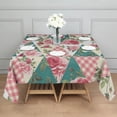 thumbnail image 3 of Pioneer Flower Floral Print Pattern Square Tablecloth,Waterproof Square Table Cover,Wipeable Spillproof Washable Table Cover for Home Kitchen Party Decor 42"X42"(107x107cm), 3 of 6