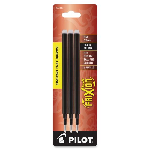 Black Ink Fine Point FriXion Gel Ink Refills for Erasable Pens 3-Pack