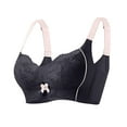 thumbnail image 2 of YWDJ Bras for Women Full Coverage Padded Comfortable Bras Large Bust No Wires Bras Adjustable Straps Push up Wrap Sleep Bras Padded Plus Size Lace Comfort Bras Solid Comfy Bras Black M, 2 of 5