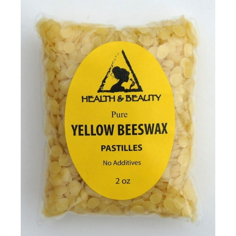 YELLOW BEESWAX BEES WAX ORGANIC PASTILLES BEARDS PREMIUM 100 PURE 2 OZ