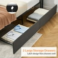 thumbnail image 4 of Full Size Bed Frame with Charging Station, Platform Bed with Metal Slats, Grey Upholstered Headboard with 2 Storage Drawers, No Box Spring Needed, Heavy Duty, Easy to Assemble, 4 of 7
