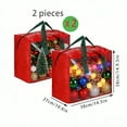 thumbnail image 3 of hulanddfd 2 Pcs Christmas Ornament Organizer, 14.95"x14.5"x10.6" Large Capacity Storage with Double Zipper and Carry Handles Portable Waterproof Storage Containers for Holiday Decoration, 3 of 7