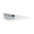 thumbnail image 3 of Robotic Futurism Streamline Wrap Arm Rectangular Plastic Sunglasses White - Silver Mirror, 3 of 4