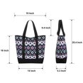 thumbnail image 2 of HAWEE Canvas Tote Bags for Women with Zipper and Compartments Large Capacity Multi Pocket for Travel Storage Purse, Bohemian, 2 of 7