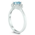 thumbnail image 2 of SZUL Women's 6X4MM Aquamarine and Diamond Regal Ring in 10K White Gold, 2 of 4