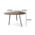 thumbnail image 2 of Hle Coffee Table, 23 Inch Modern Brown Walnut Veneer Top, Chrome Base, 2 of 5