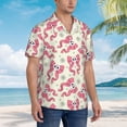 thumbnail image 3 of Fuzoiu Bow With Sugar Skull Print Hawaiian Shirt for Men, Summer Beach Casual Short Sleeve Button Down Shirts, Men’s Beach Summer Shirts with Pocket,XX-Large, 3 of 7
