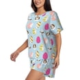 thumbnail image 2 of Daiia Happy Easter Pattern Womens Pajama Sets Short Sleeve Pajamas for Women Sets Soft Lounge Sets Casual Round Neck Sleepwear PJS-3X-Large, 2 of 7