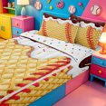thumbnail image 3 of meiyoeat Abstract Ice Cream Baseball Zipper Full Size Comforter Sets with Fitted Sheet and 2 Pillowcases For Boys,Kids Ball Games Theme Zipper Bedding Set,Polkadot Reversible,4-Piece, 3 of 7
