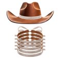 thumbnail image 1 of 6 PCS Banda de Sombrero de Rhinestone Cinturones de Sombrero Brillantes para Mujeres Hombres Gorras Sombrero de Vaquero (Plata), 1 of 7
