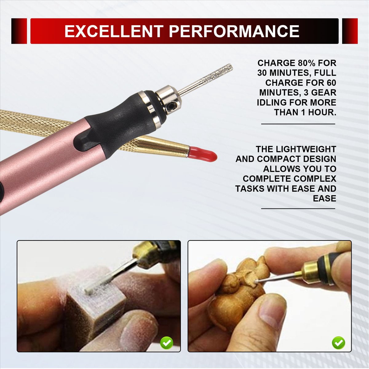 Rechargeable Cordless Mini Engraver Pen DIY Engraving Tool Kit for Metal Glass Ceramic Plastic Wood Jewelry Stencils A