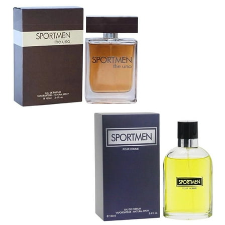 Sportmen Collection for Men – Set of 2 Eau de Toilette Sprays (The Uno & Pour Homme) – 3.4 FL Oz | 100 ml Each – Long-Lasting, Fresh & Masculine Fragrance Gift Set