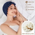 thumbnail image 6 of THXSILK Silk Bonnet, Silk Bonnet for Sleep, 100% Pure Natural Mulberry Silk, Silk Hair Bonnet with Elastic Band, Blue, M, 6 of 6