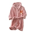 thumbnail image 2 of LSLJS Boys Girls Robe Kids Flannel Hooded Bathrobe Sleepwear Toddler Plush Robes With Belt, Kids Robe, 2 of 3