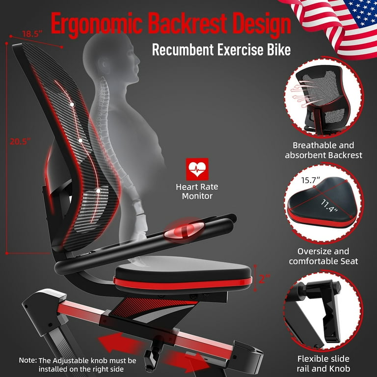 HARISON 90 Pre Assembled Magnetic Recumbent Exercise Bike with Arm Exerciser Recumbent bikes for Adult and Seniors Recumbent Exercise bike for Home 400 lbs Capacity Walmart