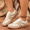 thumbnail image 2 of HEWUQI Women's Lace up Fashion Sneakers Trendy Stripe Athletic Walking Shoes Cushioned Insoles Shoes for All Day Wear White Size 6.5, 2 of 7