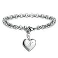thumbnail image 1 of Girls Bracelet Gift Giving Polished Trendy Heart 26 Letters Alphabet Initial Bracelet, 1 of 5