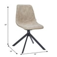 thumbnail image 3 of LeisureMod Markley Modern Dining Chair – Leather Upholstered, 360° Swivel, Ergonomic Design, Powder-Coated Iron Legs – Ideal for Home, Kitchen, Restaurants, and Cafes in Taupe, 3 of 13