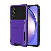 Cowithday Wallet Rugged Case for Samsung Galaxy A54 5G Phone, Card Holder Slot Heavy Duty Military Grade Shock Absorption Drop Proof Phone Cover for Samsung A54 5G 6.4-inch 2023, Purple