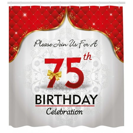75th Birthday Decorations Shower Curtain Royal Display Birthday