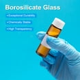 thumbnail image 4 of Uxcell Small Glass Sample Bottles with Lids, 5 Pcs 50ml Amber Glass Vials with White Screw Caps Mini Leak Proof Reagent Sealed Bottles with Scale Writing Label for Solid Liquid Powder, 4 of 6