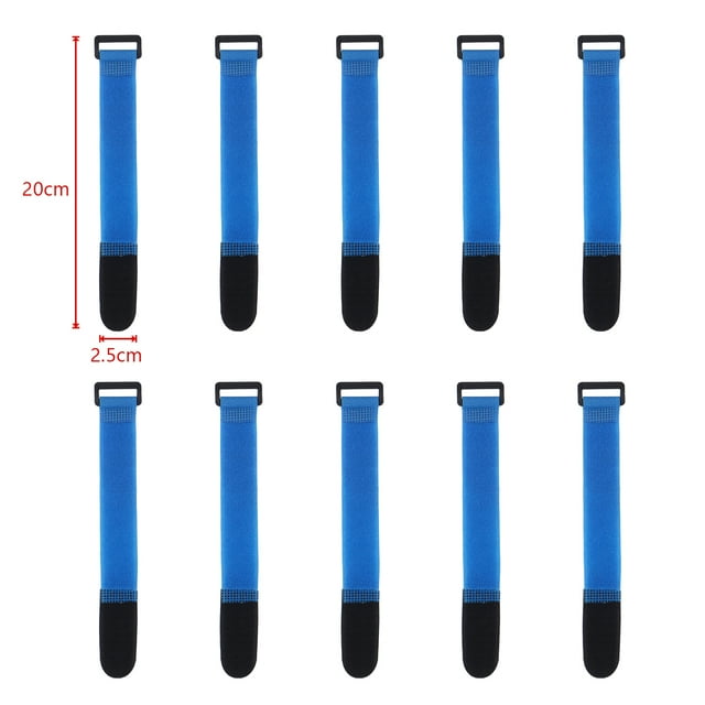 10 Pcs Attaches de Câble en Nylon 2.5cm Largeur Sangle de Boucle Inversée Ruban Adhésif Réutilisable Crochet Boucle Sangle Fixe Adhésive 2.5cx20CM-C 10 Pcs