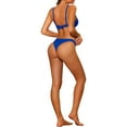thumbnail image 3 of Conjuntos de bikini de 2 piezas para mujer, con nudo cruzado y tirantes ajustables, traje de baño de color azul real, 3 of 5