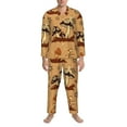 thumbnail image 4 of Kll Brown Mushrooms Sleepwear Mens Flannel Pajamas,Long Cotton Pj Set, 4 of 9
