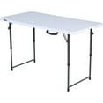 Lifetime 4 Foot FoldInHalf Adjustable Height Table, Indoor/Outdoor Essential, White (80509