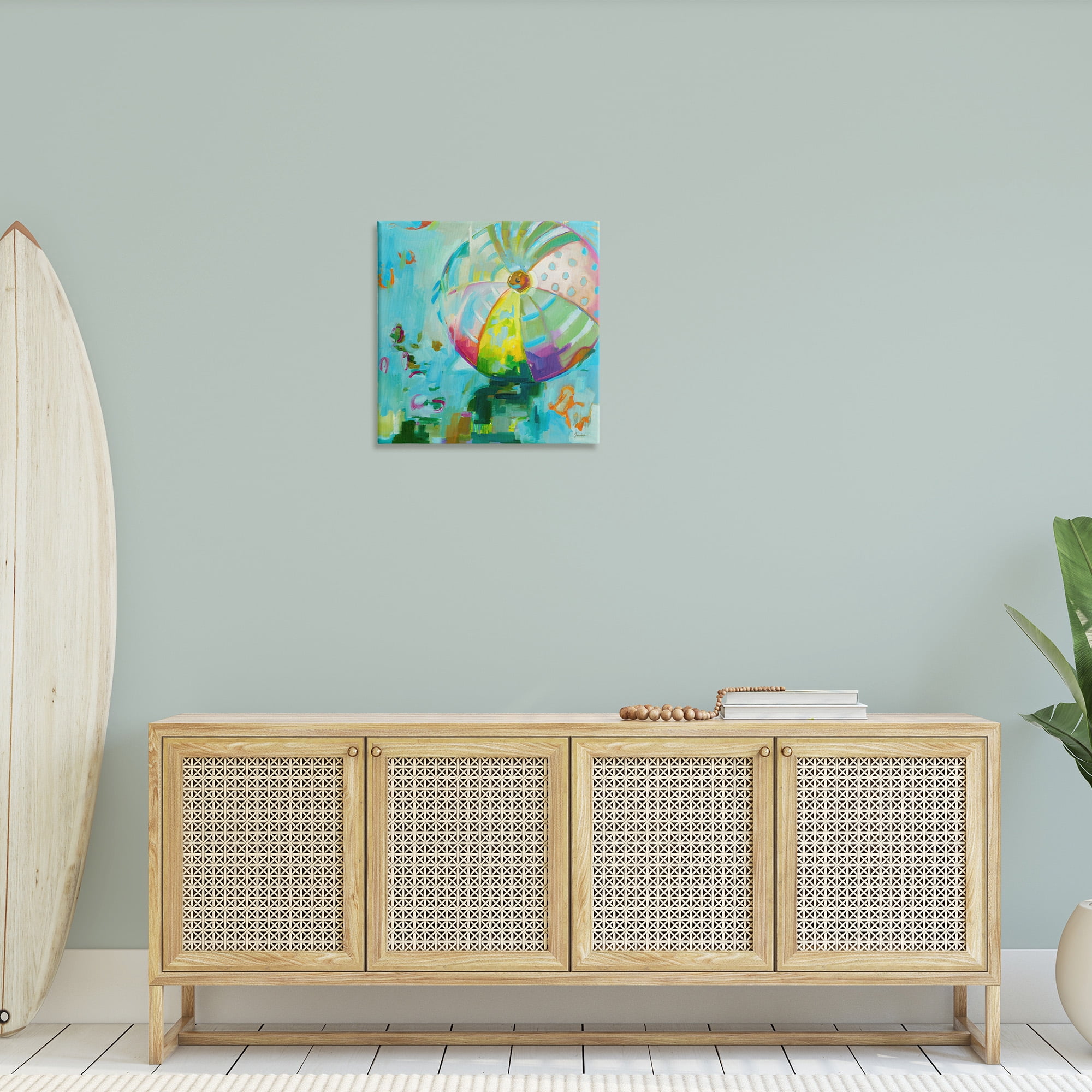 Stupell Industries Modern Beach Ball Pattern Abstract Painting Gallery Wrapped Canvas Art Print Wall Art, 24 x 24
