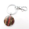 thumbnail image 5 of Naierhg Vintage Women Book Pattern Glass Cabochon Pendant Keychain Key Ring Holder Gift, 5 of 8