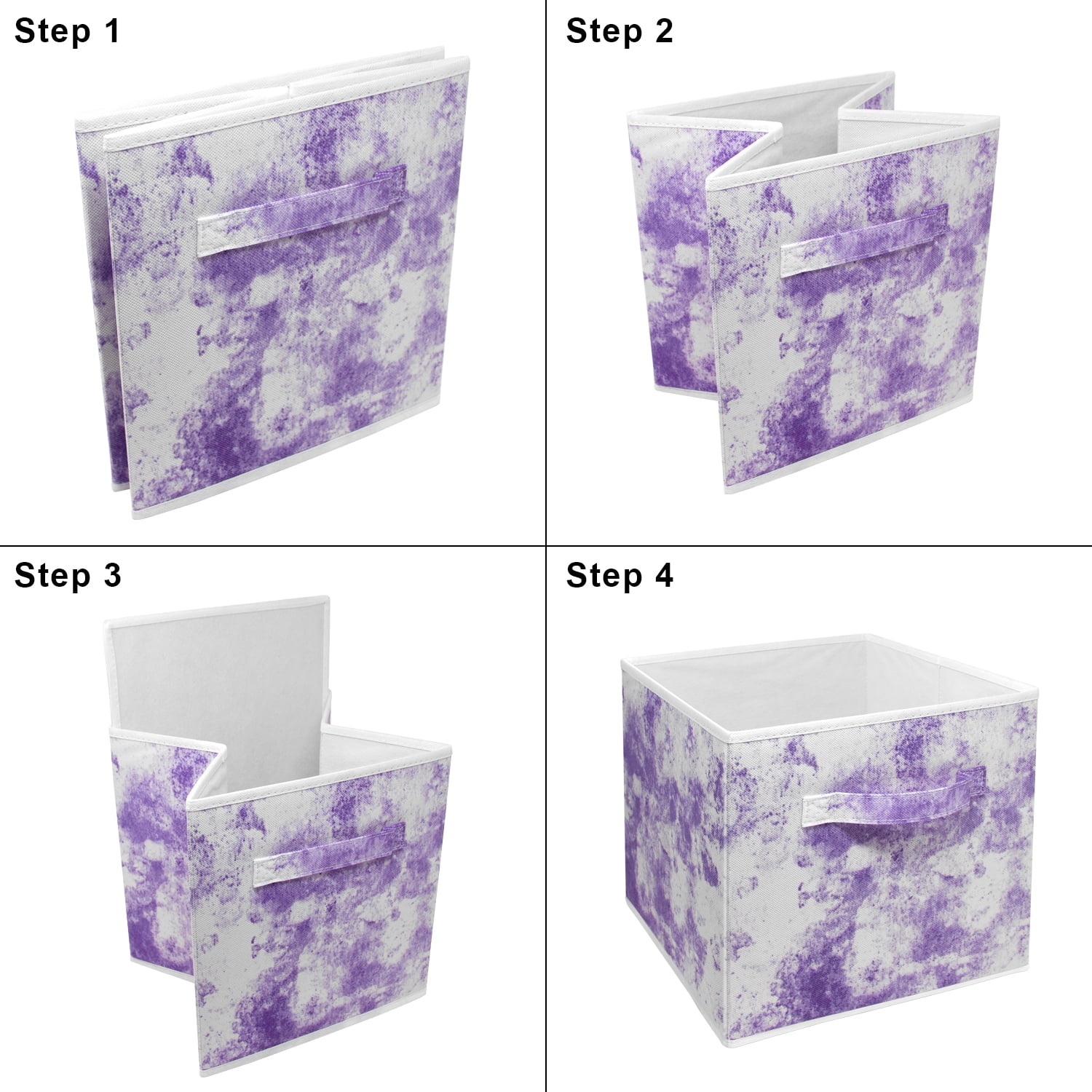 Sorbus 11" Tie-Dye Foldable Fabric Storage Cube Bin, Purple